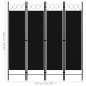 vidaXL Biombo divisor de 4 paneles negro 160x180 cm vidaXL Biombo divisor de 4 paneles negro 160x180 cm