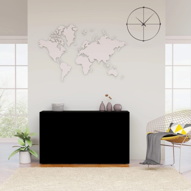 vidaXL Aparador de madera contrachapada negro 120x36x69 cm