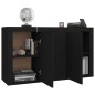 vidaXL Aparador de madera contrachapada negro 120x36x69 cm