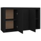 vidaXL Aparador de madera contrachapada negro 120x36x69 cm