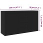 vidaXL Aparador de madera contrachapada negro 120x36x69 cm