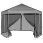 vidaXL Carpa desplegable hexagonal 6 paredes laterales gris 3,6x3,1 m vidaXL Carpa desplegable hexagonal 6 paredes laterales gris 3,6x3,1 m
