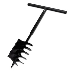 vidaXL Taladro de tierra con mango triple espiral acero negro 200 mm 