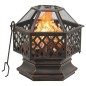 vidaXL Brasero con atizador acero 62x54x56 cm vidaXL Brasero con atizador acero 62x54x56 cm