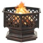 vidaXL Brasero con atizador acero 62x54x56 cm vidaXL Brasero con atizador acero 62x54x56 cm