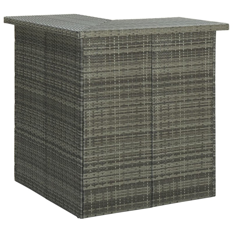 vidaXL Mesa alta de bar de esquina ratán sintético gris 100x50x105 cm vidaXL Mesa alta de bar de esquina ratán sintético gris 100x50x105 cm