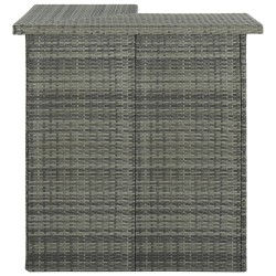 vidaXL Mesa alta de bar de esquina ratán sintético gris 100x50x105 cm