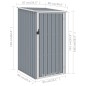 vidaXL Cobertizo de jardín gris acero galvanizado 87x98x159 cm vidaXL Cobertizo de jardín gris acero galvanizado 87x98x159 cm
