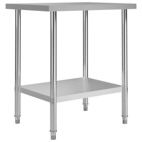 vidaXL Mesa de trabajo para cocina acero inoxidable 80x60x85 cm