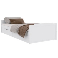 vidaXL Estructura cama cajones madera maciza de pino blanco 90x200 cm