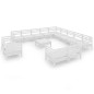 vidaXL Juego de muebles de jardín 14 piezas madera maciza pino blanco vidaXL Juego de muebles de jardín 14 piezas madera maciza pino blanco