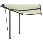 vidaXL Toldo manual retráctil con postes crema 3x2,5 m
