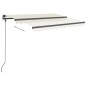 vidaXL Toldo manual retráctil con postes crema 3x2,5 m