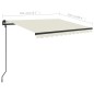 vidaXL Toldo manual retráctil con postes crema 3x2,5 m