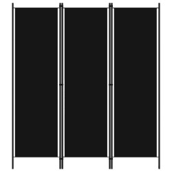 vidaXL Biombo divisor de 3 paneles negro 150x180 cm