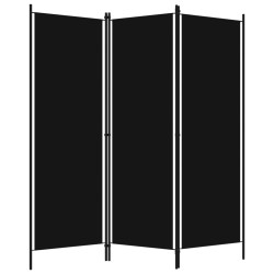 vidaXL Biombo divisor de 3 paneles negro 150x180 cm