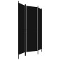 vidaXL Biombo divisor de 3 paneles negro 150x180 cm vidaXL Biombo divisor de 3 paneles negro 150x180 cm