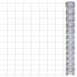 vidaXL Valla de jardín de acero galvanizado plateado 50x1,25 m
