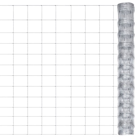 vidaXL Valla de jardín de acero galvanizado plateado 50x1,25 m