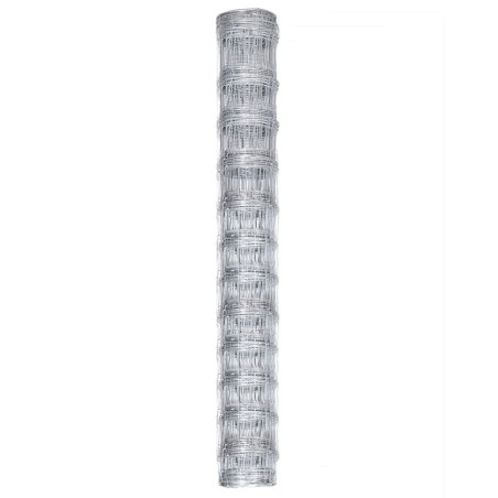 vidaXL Valla de jardín de acero galvanizado plateado 50x1,25 m