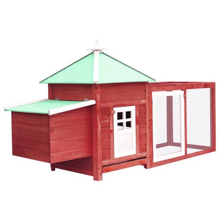 vidaXL Gallinero con ponedero madera maciza  abeto rojo 190x72x102 cm