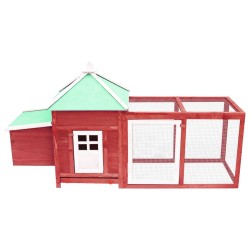 vidaXL Gallinero con ponedero madera maciza  abeto rojo 190x72x102 cm