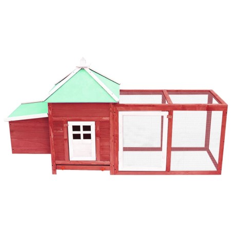 vidaXL Gallinero con ponedero madera maciza  abeto rojo 190x72x102 cm