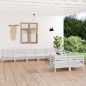 vidaXL Juego de muebles de jardín 10 piezas madera maciza pino blanco vidaXL Juego de muebles de jardín 10 piezas madera maciza pino blanco