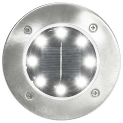 vidaXL Lámparas solares de suelo 8 unidades luces LED blanco