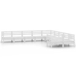 vidaXL Juego de muebles de jardín 10 piezas madera maciza pino blanco