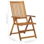 vidaXL Sillas de jardín reclinables 3 uds madera maciza de acacia vidaXL Sillas de jardín reclinables 3 uds madera maciza de acacia