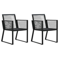 vidaXL Sillas de jardín 2 unidades ratán de PVC negro