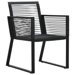 vidaXL Sillas de jardín 2 unidades ratán de PVC negro