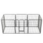 vidaXL Corral para perros 8 paneles de acero 80x100 cm negro 