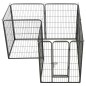 vidaXL Corral para perros 8 paneles de acero 80x100 cm negro 