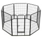 vidaXL Corral para perros 8 paneles de acero 80x100 cm negro 