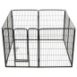 vidaXL Corral para perros 8 paneles de acero 80x100 cm negro 