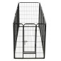 vidaXL Corral para perros 8 paneles de acero 80x100 cm negro 