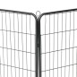 vidaXL Corral para perros 8 paneles de acero 80x100 cm negro 
