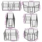 vidaXL Corral para perros 8 paneles de acero 80x100 cm negro 