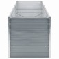 vidaXL Arriate de jardín de acero galvanizado gris 240x80x77 cm