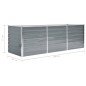 vidaXL Arriate de jardín de acero galvanizado gris 240x80x77 cm