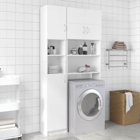 vidaXL Armario de baño madera contrachapada blanco 32x25,5x190 cm