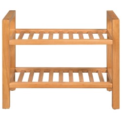 vidaXL Zapatero con dos estantes madera de roble maciza 50x27x40 cm