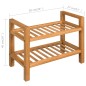 vidaXL Zapatero con dos estantes madera de roble maciza 50x27x40 cm vidaXL Zapatero con dos estantes madera de roble maciza 50x27x40 cm