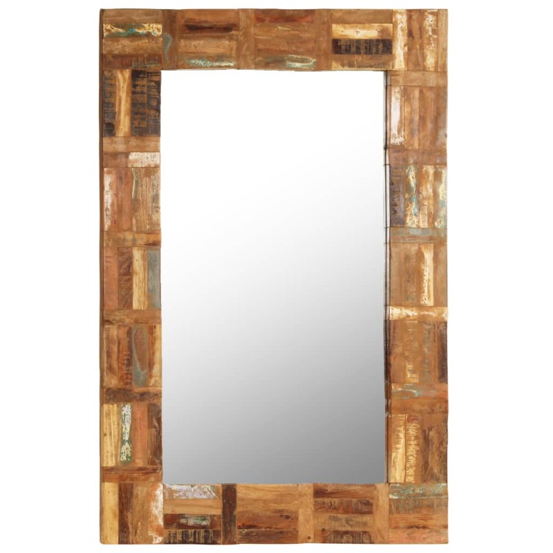 vidaXL Espejo de pared madera maciza de traviesas del tren 60x90 cm vidaXL Espejo de pared madera maciza de traviesas del tren 60x90 cm
