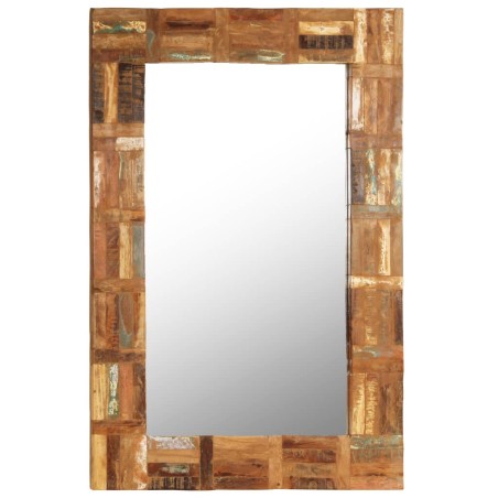 vidaXL Espejo de pared madera maciza de traviesas del tren 60x90 cm