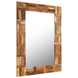 vidaXL Espejo de pared madera maciza de traviesas del tren 60x90 cm
