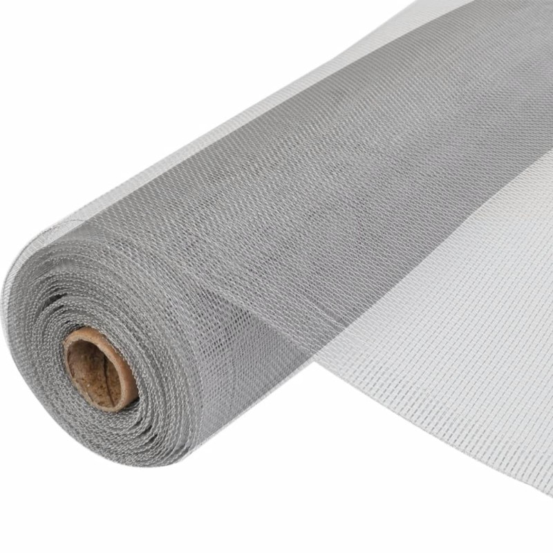 vidaXL Malla mosquitera de aluminio plateada 100x1000 cm vidaXL Malla mosquitera de aluminio plateada 100x1000 cm