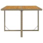 vidaXL Mesa de jardín ratán sintético madera acacia beige 109x107x74cm